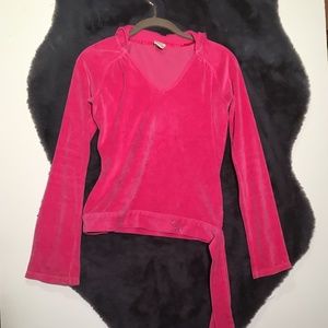 Tommy Hilfiger pink velvet hoodie